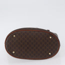 CELINE Macadam Canvas Tote Bag PVC Leather Brown Gold Auth 172185-5