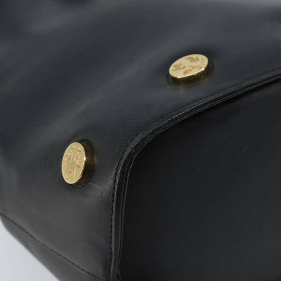 Salvatore Ferragamo Tote Bag Leather Black Gold Auth 172187