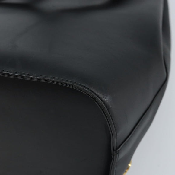 Salvatore Ferragamo Tote Bag Leather Black Gold Auth 172187