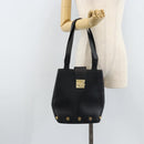 Salvatore Ferragamo Tote Bag Leather Black Gold Auth 172187-21