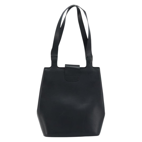 Salvatore Ferragamo Tote Bag Leather Black Gold Auth 172187