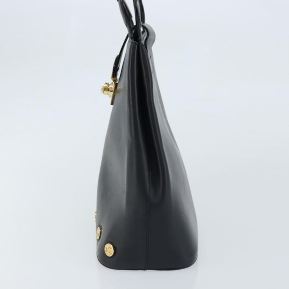 Salvatore Ferragamo Tote Bag Leather Black Gold Auth 172187