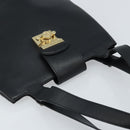 Salvatore Ferragamo Tote Bag Leather Black Gold Auth 172187-6