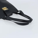 Salvatore Ferragamo Tote Bag Leather Black Gold Auth 172187-7