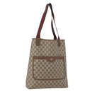GUCCI GG Supreme Web Sherry Line Tote Bag PVC Beige Red 39 02 003 Auth 172201-1
