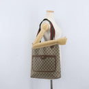 GUCCI GG Supreme Web Sherry Line Tote Bag PVC Beige Red 39 02 003 Auth 172201-21