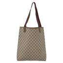 GUCCI GG Supreme Web Sherry Line Tote Bag PVC Beige Red 39 02 003 Auth 172201-2