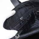 PRADA Tote Bag Nylon Silver Black Auth 172204-23