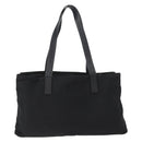 PRADA Tote Bag Nylon Silver Black Auth 172204-2