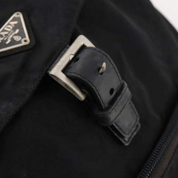 PRADA Backpack Nylon Silver Black Auth 172208