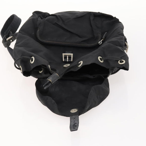 PRADA Backpack Nylon Silver Black Auth 172208