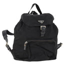 PRADA Backpack Nylon Silver Black Auth 172208-1