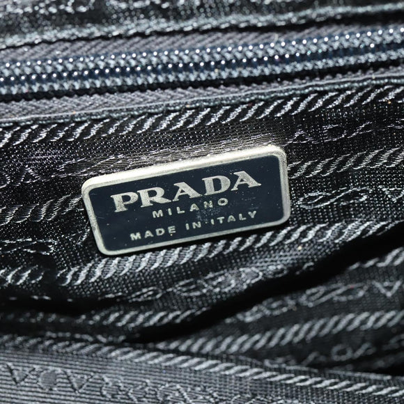 PRADA Backpack Nylon Silver Black Auth 172208