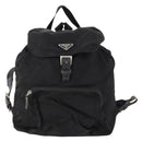 PRADA Backpack Nylon Silver Black Auth 172208-13