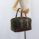 LOEWE Anagram Hand Bag Suede Green Gold Auth 172213-22
