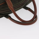 LOEWE Anagram Hand Bag Suede Green Gold Auth 172213-7