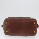 LOEWE Anagram Hand Bag Suede Green Gold Auth 172213-5
