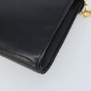 GIVENCHY Chain Hand Bag Leather Black Gold Auth 172216-15