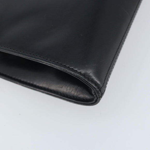 GIVENCHY Chain Hand Bag Leather Black Gold Auth 172216