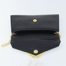GIVENCHY Chain Hand Bag Leather Black Gold Auth 172216-10