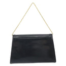 GIVENCHY Chain Hand Bag Leather Black Gold Auth 172216-2