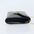 GIVENCHY Chain Hand Bag Leather Black Gold Auth 172216-3