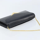 GIVENCHY Chain Hand Bag Leather Black Gold Auth 172216-6
