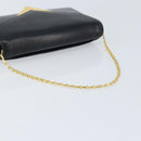GIVENCHY Chain Hand Bag Leather Black Gold Auth 172216-7