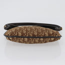 Christian Dior Trotter Canvas Shoulder Bag Brown Gold Auth 172219-10