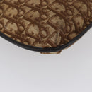 Christian Dior Trotter Canvas Shoulder Bag Brown Gold Auth 172219-11