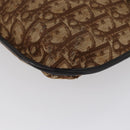 Christian Dior Trotter Canvas Shoulder Bag Brown Gold Auth 172219-12