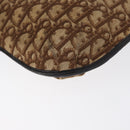Christian Dior Trotter Canvas Shoulder Bag Brown Gold Auth 172219-14
