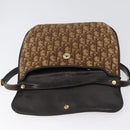 Christian Dior Trotter Canvas Shoulder Bag Brown Gold Auth 172219-16