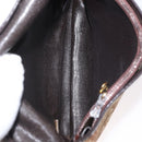 Christian Dior Trotter Canvas Shoulder Bag Brown Gold Auth 172219-18