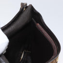 Christian Dior Trotter Canvas Shoulder Bag Brown Gold Auth 172219-19