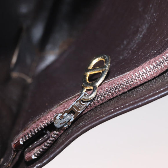Christian Dior Trotter Canvas Shoulder Bag Brown Gold Auth 172219