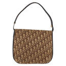 Christian Dior Trotter Canvas Shoulder Bag Brown Gold Auth 172219-3