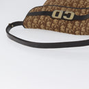 Christian Dior Trotter Canvas Shoulder Bag Brown Gold Auth 172219-7