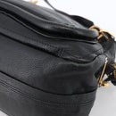 Chloe Hand Bag Leather 2way Black Gold Auth 172220-14