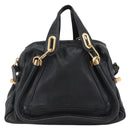 Chloe Hand Bag Leather 2way Black Gold Auth 172220-2