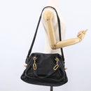 Chloe Hand Bag Leather 2way Black Gold Auth 172220-24