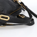Chloe Hand Bag Leather 2way Black Gold Auth 172220-7
