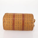 MCM Logogram Vicetos Boston Bag PVC 2way Brown Gold Auth 172221-5