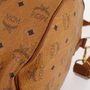 MCM Logogram Vicetos Boston Bag PVC 2way Brown Gold Auth 172221-16
