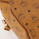 MCM Logogram Vicetos Boston Bag PVC 2way Brown Gold Auth 172221-17