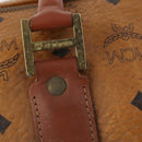 MCM Logogram Vicetos Boston Bag PVC 2way Brown Gold Auth 172221-9
