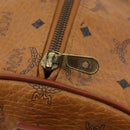 MCM Logogram Vicetos Boston Bag PVC 2way Brown Gold Auth 172221-10