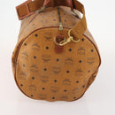 MCM Logogram Vicetos Boston Bag PVC 2way Brown Gold Auth 172221-4