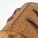MCM Logogram Vicetos Boston Bag PVC 2way Brown Gold Auth 172221-6