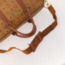 MCM Logogram Vicetos Boston Bag PVC 2way Brown Gold Auth 172221-7